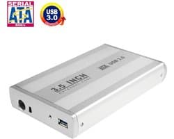 Let op type!! Externe USB 3.0 behuizing voor 3.5 inch SATA & IDE HDD harde schijf (zilverkleurig)