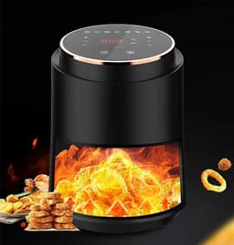 Airfryer - Heteluchtfriteuse Oven - Gezond Koken - Olievrij Frituren - 1.5 Liter - Zwart — thumbnail 2