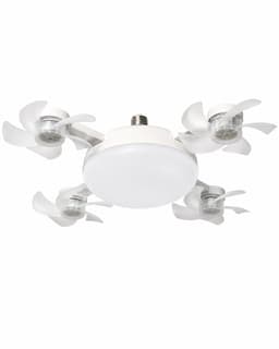 Plafondventilator met Lamp - E27 Ventilatorlamp 50 cm - 3 Windsnelheden - 3 Lichtkleuren - Timer 2H/4H - Afstandsbediening - Stille Plafondventilator - Wit — thumbnail 1
