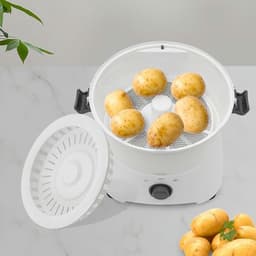 Elektrische Aardappelschilmachine - Automatische Schilmachine - Snel Groenten Schillen - Eén Knop Bediening - 1 kg Capaciteit - Wit — thumbnail 4