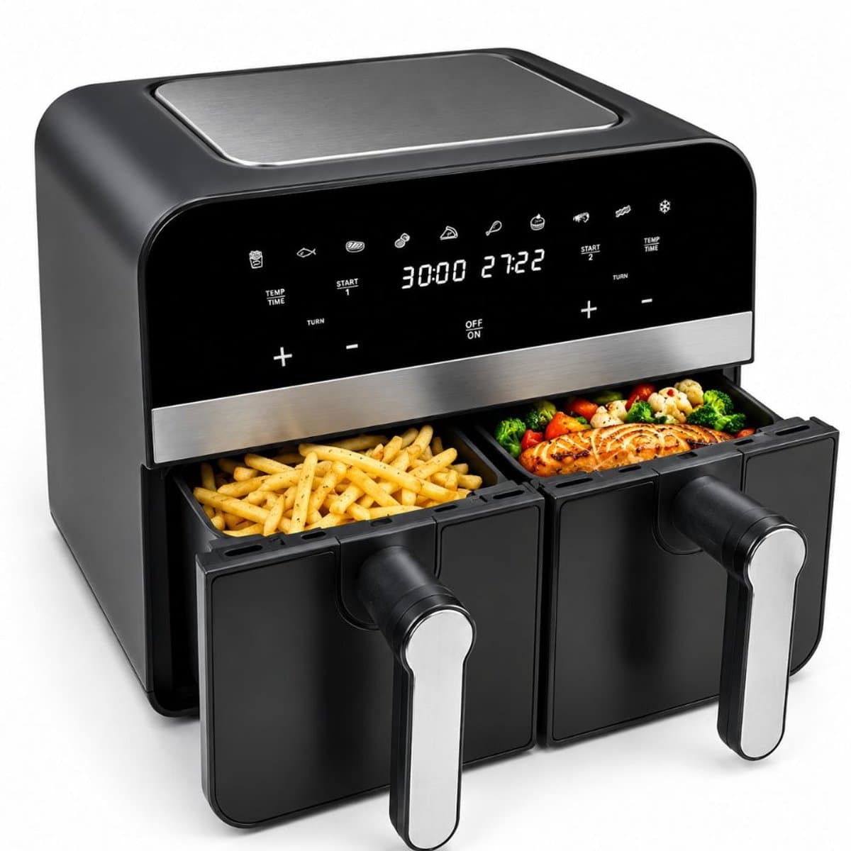 Comfy Nest - Dubbele Airfryer XXL - CN-AFD45NB - 2400W - Duo Airfryer - Zwart - 9L — afbeelding 1