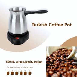 Turkse Koffiezetapparaat – Turkish Coffee Maker – Cezve – Elektrische Turkse Koffiepot – Turkse Koffieketel – RVS – Automatische Uitschakeling — thumbnail 4
