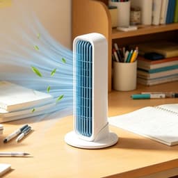 Bladloze Tafeltorenventilator met losse voet - draagbare USB torenventilator - 3 standen - afstandsbediening - Mobiele Airco - Persoonlijke Koeler - Stille ventilator met sterke luchtstroom - Voor slaapkamer en kantoor — thumbnail 5