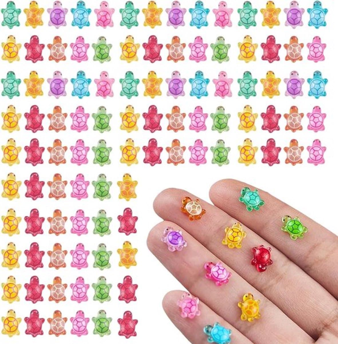 100 stuks Gloeiende Schildpadden Mini Figuren - Hars Poppenhuis Miniaturen voor Sprookjestuin — afbeelding 1