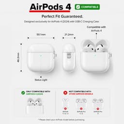 Enluxe Case geschikt voor Airpods 4 - Black Metal Gothic Print - Zwart Hardcase met Karabijnhaak, Schokbestendig Hoesje — thumbnail 4