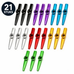 Kazoo - metaal Kazoo - 21 stuks gekleurde Kazoos - Kazoo fluit - muziekinstrument metaal — thumbnail 1