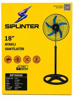 Siplinter SIP182026 Industriële Staande Ventilator 45 cm / 18 Inch - 85W - Verstelbaar - Krachtige Luchtcirculatie - Zwart — thumbnail 2