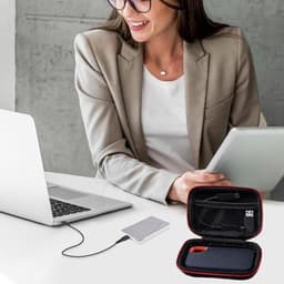 Beschermhoes voor externe harde schijf 11 cm x 8 cm x 4 cm - Draagbare externe SSD reistas organizer zwart — thumbnail 4