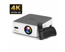 VUBIO Vortex Mini Beamer 4K | ANDROID | WIFI | AI Color Engine | 19200 Lumen | Max 300" | 3D Ready (Anaglyph) | Automatische Keystone | 2 Ingebouwde Speakers | LED Mini Projector