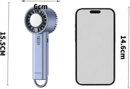 KZQ Handventilator Met Koelplaat - 3 Snelheden - 199 Instelbare Windstanden - Draagbare Ventilator Voor Zomeruitjes Kantoor Sport En Reizen - Wit — thumbnail 3