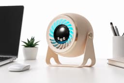 VHV-360° Desktopventilator - Oscillerende Tafelventilator met Krachtige Luchtstroom - Hoge Snelheid Bureauventilator Oplaadbaar - Stille Luchtcirculator met Lange Batterijduur voor Kantoor, Slaapkamer en Camping — thumbnail 1