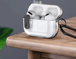 Dux Ducis PECL Hoesje Geschikt voor AirPods 4 met Aluminum Haak Transparant Roze — thumbnail 4