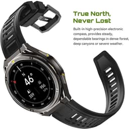 CUBOT GT5 - Smartwatch - Sporthorloge - Heren en Dames - Health - Stappenteller - Hartslagmeter - Saturatiemeter - Belfunctie - 100+ Sportmodi - Kompas - Zaklamp - 1,43" AMOLED - Geschikt voor iOS/Android - Zwart — thumbnail 3