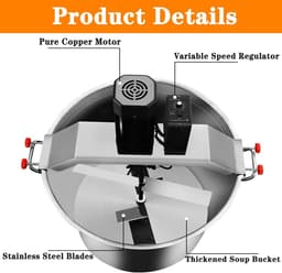 Keukenmixer - Automatische mixer - Sausen Maken - Instelbare Snelheid - 40L Capaciteit - Zilver — thumbnail 4