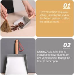 Mini Stofpan - Vuilblik Veegset - Snel Vuil Opruimen - Extra Brede Opening - 22 x 15 x 5 cm — thumbnail 5