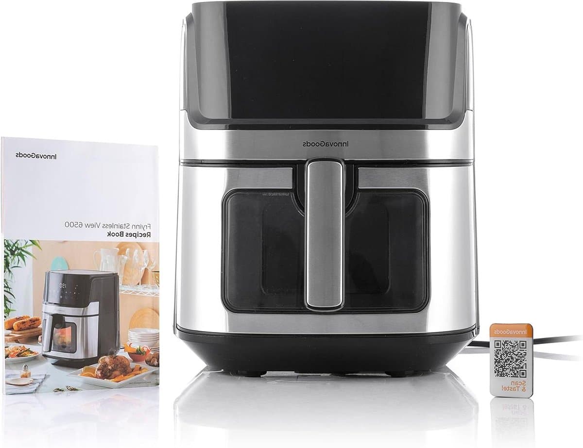 Heteluchtfriteuse - Airfryer - Gezond Koken - Transparant Venster - 6.5 Liter - Zwart RVS — afbeelding 1