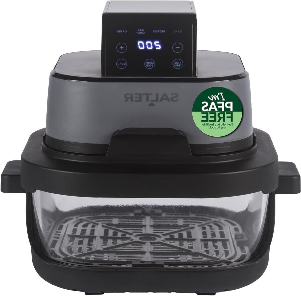 Draagbare Airfryer - Compacte Airfryer - Mealprep Gemak - Verwisselbare Schalen - 4 Liter - Grijs — afbeelding 1