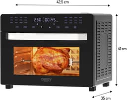 Airfryer Oven 30 Liter – 2200W – 24 Automatische Programma's – Inclusief Draaispit en Accessoires Multifunctionele Heteluchtoven – Bakken, Grillen, Braden & Drogen — thumbnail 3