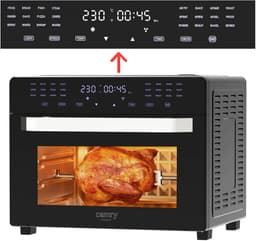 Airfryer Oven 30 Liter – 2200W – 24 Automatische Programma's – Inclusief Draaispit en Accessoires Multifunctionele Heteluchtoven – Bakken, Grillen, Braden & Drogen — thumbnail 4
