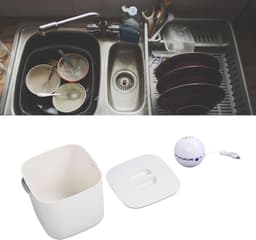 Mini Afwasser - Draagbare Reiniger - Efficiënt Schoonmaken - Water Vortex Technologie - Compact Formaat - Wit — thumbnail 5