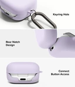 Ringke Silicone Hoesje Geschikt voor Samsung Galaxy Buds 4 / 4 Pro - Siliconen Cover - Karabijnhaak - Case Paars — thumbnail 3