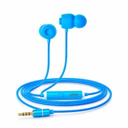Grixx oordopjes met draad - 3.5mm jack - microfoon - handsfree bellen - blauw — thumbnail 1