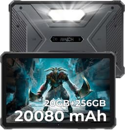 SnelShoppen - Outdoor Tablet 11 Inch met 20080 mAh Batterij, 20 GB RAM, 256 GB ROM, IP68 Waterdicht, 4G LTE, 5G WiFi, GPS, Perfect voor Camping en Avo — thumbnail 1
