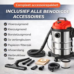 Industriële Nat- en Droogzuiger 3-in-1 – 15 Liter – 1200W – Met Blaasfunctie – Waterdichte Bouwstofzuiger — thumbnail 5