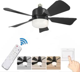 KZQ Plafondventilator - Zwart Mat - Incl 20W Lamp - Licht Apart Schakelbaar - Afstandsbediening - Dimbaar - Traploos Instelbare Lichtkleur - Nachtlampje - Geheugenfunctie - 3 Snelheden - Timer — thumbnail 1