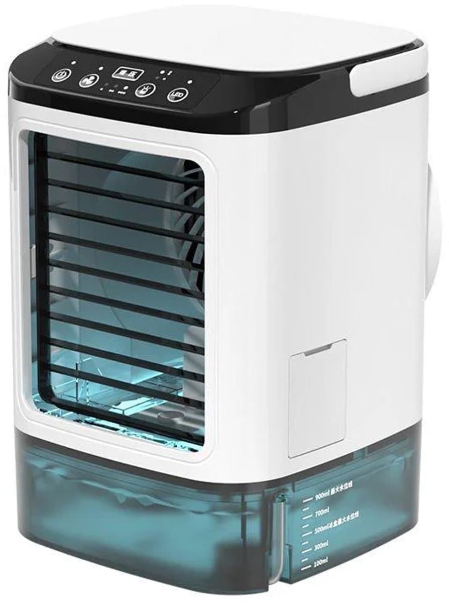 Archi Draagbare Mini Aircooler – Airco - Dubbele Verneveling – 900 ml Watertank – 3 Snelheden – USB – Stille Luchtbevochtiger — afbeelding 1