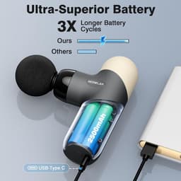 Thijox - Mini Massagepistool Draagbaar Diepe Weefsel Percussie Spiermassager met 6 Verwisselbare Massagekoppen en 4 Snelheden, Ideaal voor Sport, Onts — thumbnail 4