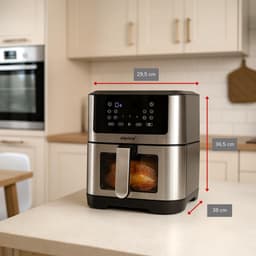 Heteluchtfriteuse XXL - Airfryer Oven - Grote porties maken - Digitaal touchscreen - 8 Liter capaciteit - Zilver — thumbnail 2