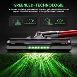 Hiaonyx steelstofzuiger - 9-in-1 steelstofzuiger draadloos - 75000pa - Met dierenborstel - LED Groene Stofdetectielamp - Geschikt voor Tapijten - Harde Vloeren en Dierenharen - 2-liter stofopvangbox - Goudkleurig — thumbnail 3