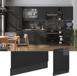 Vaatwasserfront - Keukenpaneel - Keuken Inrichten - Soft-close scharnieren - 60 cm breed - Antraciet hoogglans — thumbnail 4