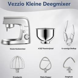 SP® Deegmachine - Kneedmachine - Mixer met Kneedhaak - Zilver - 37cm x 24cm x 32cm — thumbnail 2