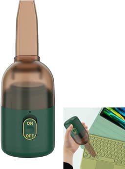KZQ Draadloze mini bureaustofzuiger met USB opladen - Draagbare kruimelverwijderaar voor bureau en toetsenbord - Transparant ontwerp met draaibare borstel - Groen — thumbnail 1