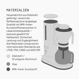 Koffiezetapparaat - Filterkoffie machine - Verse koffie zetten - Druppelvrije schenktuit - 125 Liter - Staal — thumbnail 3