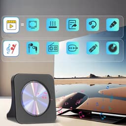 Multifunctionele DVD/CD Speler - Desktop DVD Speler - 6-In-1 - Bluetooth 5.0 - FM Radio - USB - HDMI - 75° Kantelbaar - Voor Slaapkamer en Woonkamer - Cadeau — thumbnail 5