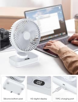 Mini Airconditioner - Mobiele Airconditioner - Draagbare Luchtkoeler - USB Bureauventilator - Luchtbevochtiger - Koelventilator - Wit - Voor Thuis - Kantoor - Slaapkamer — thumbnail 4