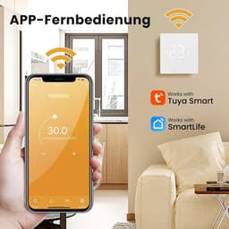 SnelShoppen - Slimme Thermostaat voor Vloerverwarming, Wifi, Digitale Verwarmingsthermostaat, Compatibel met Alexa en Google Home, Waterbestendig, Per — thumbnail 2