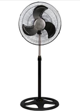 Stanande Ventilator met 3 blad zwart 25 cm 60 w 3 snelheden- in hoogte verstelbaar tot 90cm- zwart. — thumbnail 5