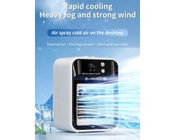 Mobiele Airco - Airco - Aircooler - Luchtkoeler - 500ML Watertank - USB-C - Draagbare Aircooler - Airconditioning - Luchtbevochtiger - Ventilator - 2 Standen