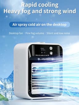 Mobiele Airco - Airco - Aircooler - Luchtkoeler - 500ML Watertank - USB-C - Draagbare Aircooler - Airconditioning - Luchtbevochtiger - Ventilator - 2 Standen — thumbnail 1