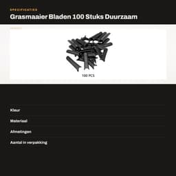 Grasmaaierbladen 100 Stuks - Stevig/Duurzaam - Hoge Snijefficiëntie - Flexibel Snijden - Eenvoudig te Installeren - Hoogwaardig Kunststof - Maaibladen — thumbnail 4