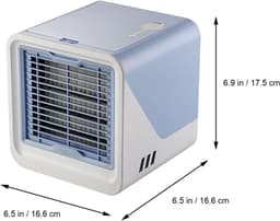 Luchtkoeler - Mobiele airco zonder afvoerslang, mini-luchtkoeler met waterkoeling, stille USB-C-ventilator, 4 snelheden, draagbare luchtkoeler voor slaapkamer, kantoor en auto, tafelventilator, compact（blauw） — thumbnail 2