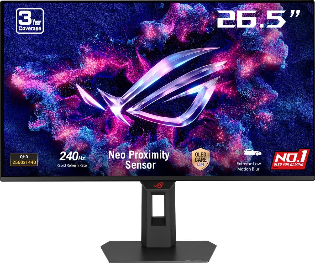 ASUS ROG Strix OLED XG27AQDMESZ - QHD OLED Gaming Monitor - 240hz - Neo Proximity Sensor - 27 inch — afbeelding 1