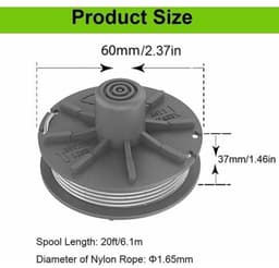 Geschikt geschikt voor Gardena grasmaaierspoelen, 3-pack, geschikt voor Turbo grasmaaier 5307-20, 6 geschikt voorer kabellengte. — thumbnail 1