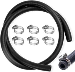 Brandstofslangenset, 1 meter Ø 8mm brandstofslang, met 6 slangklemmen. Brandstofslang/benzineslang voor auto's, motorfietsen, tractoren en kleine motoren. — thumbnail 1