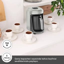 Karaca Hatir Hups Quartz - Turkse Koffiemachine – 735W – 5 Kopjes – Melkkoffie & Warme Chocolade – Crème — thumbnail 3