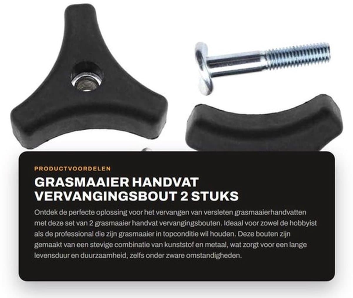 Grasmaaier Handvat Vervangingsset - 2x Moeren/Bouten - 8mm Draad - Lichtgewicht/Stevig - Duurzaam/Antiroest - Moeren En Bouten — afbeelding 1